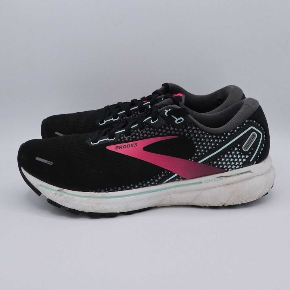 Brooks Womens Ghost 14 1203561B013 Black Running Shoes Sneakers Size 10 B *Read